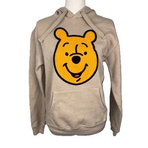 Disney's Winnie The Pooh Pullover Fleece Hoodie Sweatshirt Women’s XS Sand Tan